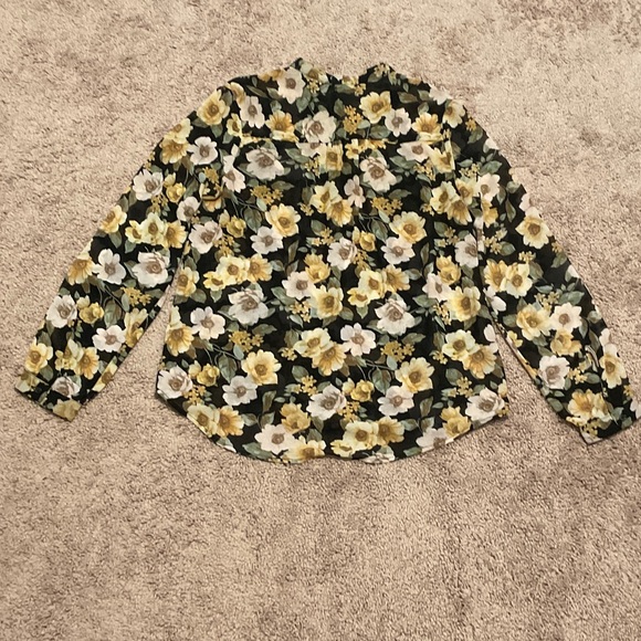 Floral Black and Yellow Women's Top - Picture 4 of 4